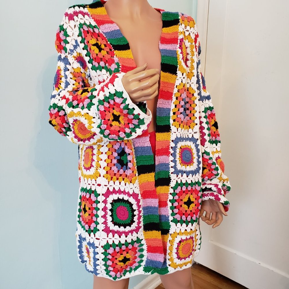 NWOT Farm Rio Handmade cotton Rainbow Kimono. - Picture 13 of 13